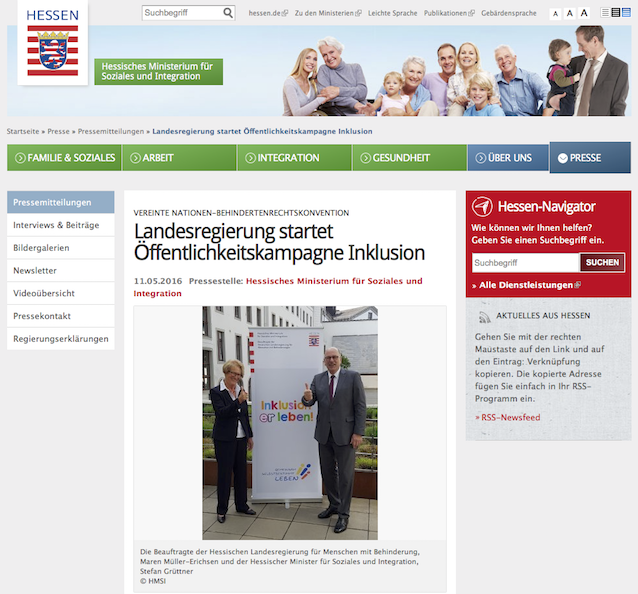 Screenshot: Öffentlichkeitskampagne Inklusion