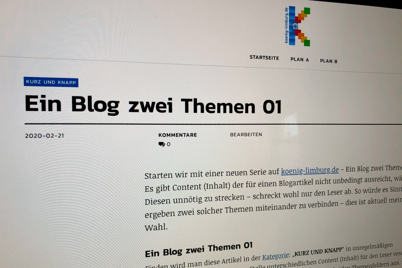 Ein Blog zwei Themen 01