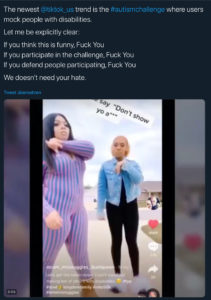 "TikTok Autism Challenge"