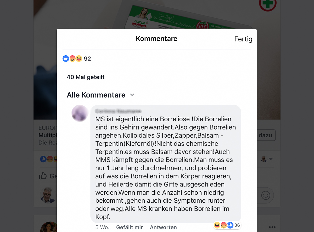 Netz Fund zur MS