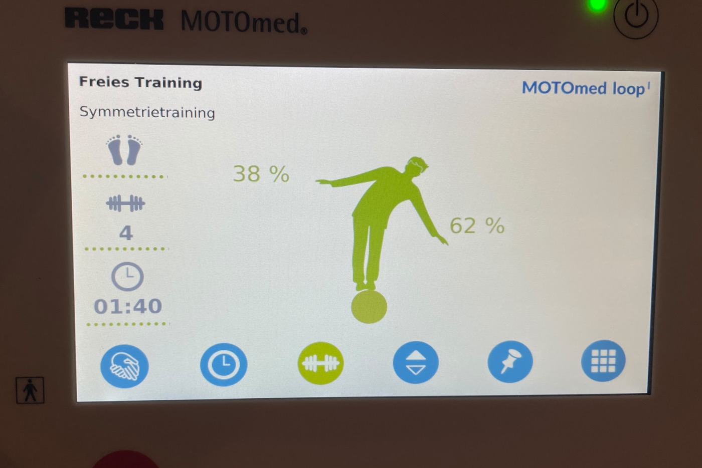 Anzeige vom Symmetrie Training