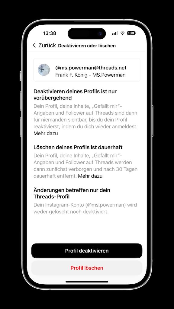 Mein Account bei Threads wurde gelöscht!