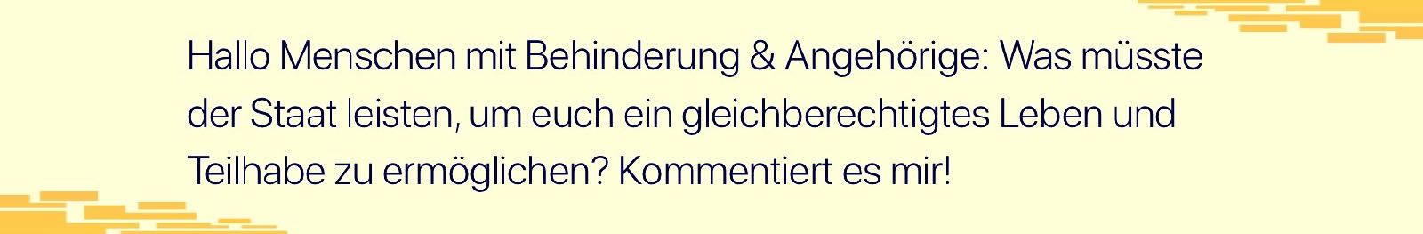 Staatliche Leistungen bei Behinderung?