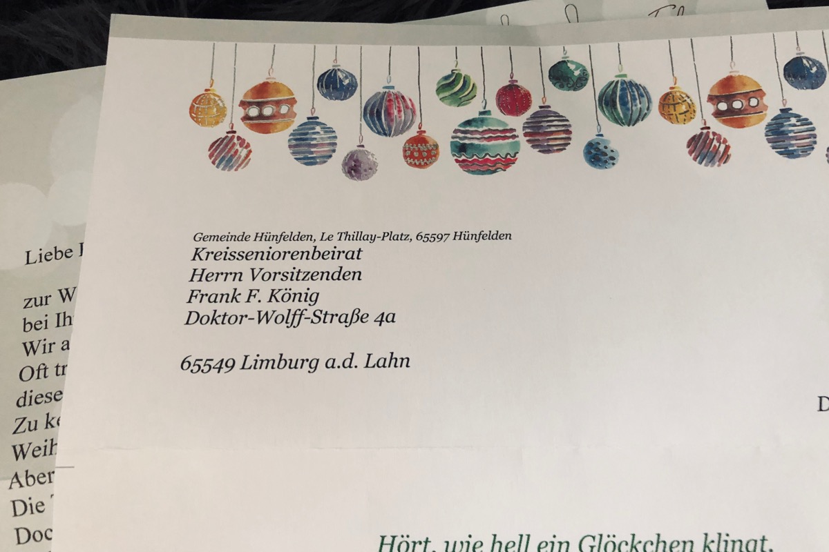 Weihnachtspost - Danke